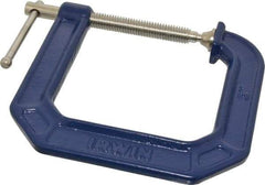 Irwin - Regular-Duty 3" Max Opening, 4-1/2" Throat Depth, Cast Iron Standard C-Clamp - 750 Lb Capacity, 0" Min Opening, Deep Throat - Americas Industrial Supply