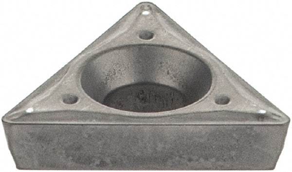Iscar - TPMT2-1 Grade IC20 Carbide Turning Insert - Uncoated, 60° Triangle, 1/4" Inscr Circle, 3/32" Thick, 1/64" Corner Radius - Americas Industrial Supply