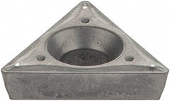 Iscar - TPMT2-1 Grade IC20 Carbide Turning Insert - Uncoated, 60° Triangle, 1/4" Inscr Circle, 3/32" Thick, 1/64" Corner Radius - Americas Industrial Supply