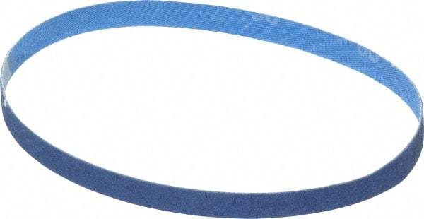 Norton - 1/2" Wide x 18" OAL, 80 Grit, Zirconia Alumina Abrasive Belt - Zirconia Alumina, Medium, Coated, X Weighted Cloth Backing, Series R823 - Americas Industrial Supply