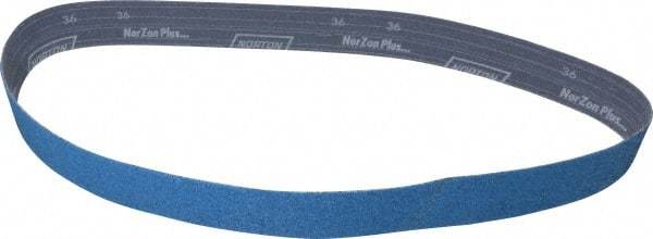 Norton - 2" Wide x 48" OAL, 36 Grit, Zirconia Alumina Abrasive Belt - Zirconia Alumina, Very Coarse, Coated, Y Weighted Cloth Backing, Dry, Series R821 - Americas Industrial Supply
