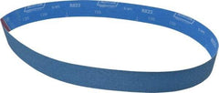 Norton - 2" Wide x 48" OAL, 120 Grit, Zirconia Alumina Abrasive Belt - Zirconia Alumina, Fine, Coated, X Weighted Cloth Backing, Series R823 - Americas Industrial Supply