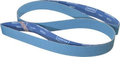 Norton - 2" Wide x 132" OAL, 80 Grit, Zirconia Alumina Abrasive Belt - Zirconia Alumina, Medium, Coated, Y Weighted Cloth Backing, Series R824 - Americas Industrial Supply