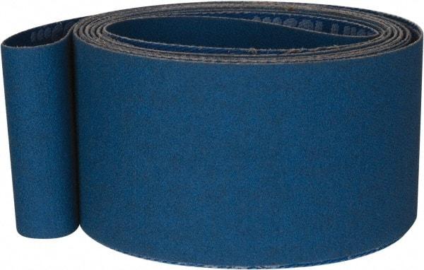 Norton - 2" Wide x 132" OAL, 120 Grit, Zirconia Alumina Abrasive Belt - Zirconia Alumina, Fine, Coated, X Weighted Cloth Backing, Series R823 - Americas Industrial Supply