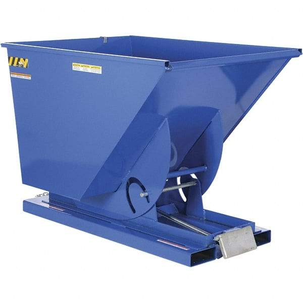 Vestil - 6,000 Lb Load Capacity, 1 1/2 Cu Yd, Steel Self-Dumping Hopper - 43-1/4" Wide x 69" Long x 52" High, Powder Coat Blue - Americas Industrial Supply