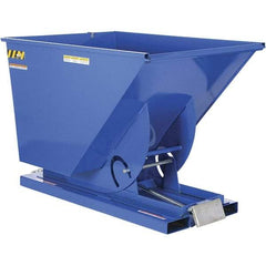 Vestil - 6,000 Lb Load Capacity, 1 1/2 Cu Yd, Steel Self-Dumping Hopper - 43-1/4" Wide x 69" Long x 52" High, Powder Coat Blue - Americas Industrial Supply