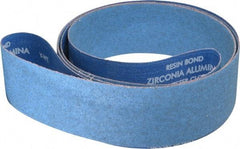 Norton - 3" Wide x 132" OAL, 60 Grit, Zirconia Alumina Abrasive Belt - Zirconia Alumina, Medium, Coated, Y Weighted Cloth Backing, Series R824 - Americas Industrial Supply