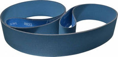 Norton - 3" Wide x 132" OAL, 180 Grit, Zirconia Alumina Abrasive Belt - Zirconia Alumina, Very Fine, Coated, X Weighted Cloth Backing, Series R823 - Americas Industrial Supply