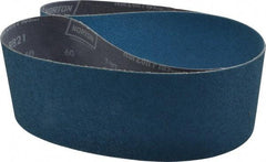 Norton - 4" Wide x 54" OAL, 60 Grit, Zirconia Alumina Abrasive Belt - Zirconia Alumina, Medium, Coated, Y Weighted Cloth Backing, Dry, Series R821 - Americas Industrial Supply