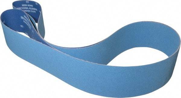 Norton - 4" Wide x 132" OAL, 80 Grit, Zirconia Alumina Abrasive Belt - Zirconia Alumina, Medium, Coated, Y Weighted Cloth Backing, Series R884P - Americas Industrial Supply