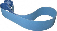 Norton - 4" Wide x 132" OAL, 80 Grit, Zirconia Alumina Abrasive Belt - Zirconia Alumina, Medium, Coated, Y Weighted Cloth Backing, Series R884P - Americas Industrial Supply