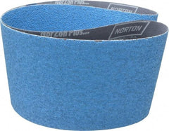 Norton - 6" Wide x 48" OAL, 36 Grit, Zirconia Alumina Abrasive Belt - Zirconia Alumina, Very Coarse, Coated, Y Weighted Cloth Backing, Dry, Series R821 - Americas Industrial Supply
