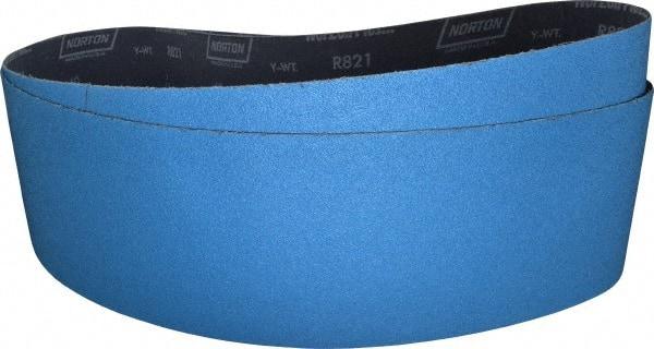 Norton - 6" Wide x 48" OAL, 40 Grit, Zirconia Alumina Abrasive Belt - Zirconia Alumina, Coarse, Coated, Y Weighted Cloth Backing, Dry, Series R821 - Americas Industrial Supply