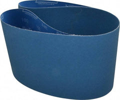 Norton - 6" Wide x 48" OAL, 100 Grit, Zirconia Alumina Abrasive Belt - Zirconia Alumina, Fine, Coated, X Weighted Cloth Backing, Series R823 - Americas Industrial Supply