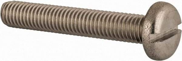 Value Collection - M8x1.25 Metric Coarse, 50mm Length Under Head Slotted Drive Machine Screw - Pan Head, Grade 18-8 & A2 Stainless Steel, Uncoated, Without Washer - Americas Industrial Supply