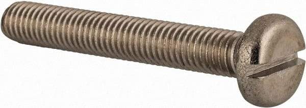 Value Collection - M8x1.25 Metric Coarse, 55mm Length Under Head Slotted Drive Machine Screw - Pan Head, Grade 18-8 & A2 Stainless Steel, Uncoated, Without Washer - Americas Industrial Supply
