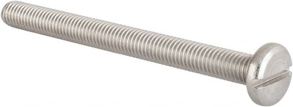 Value Collection - M8x1.25 Metric Coarse, 90mm Length Under Head Slotted Drive Machine Screw - Pan Head, Grade 18-8 & A2 Stainless Steel, Uncoated, Without Washer - Americas Industrial Supply