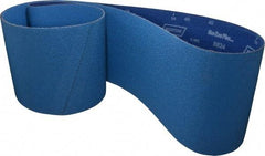 Norton - 8" Wide x 107" OAL, 40 Grit, Zirconia Alumina Abrasive Belt - Zirconia Alumina, Coarse, Coated, Y Weighted Cloth Backing - Americas Industrial Supply