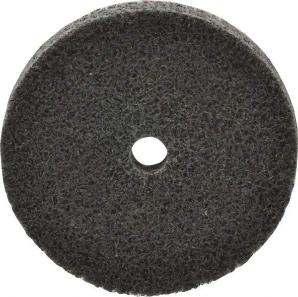 3M - 2" Diam, 1/4" Face Width, 1/4" Center Hole, Fine Grade, Silicon Carbide Deburring Wheel - Unitized, Soft Density 3 Grade, 16,100 RPM - Americas Industrial Supply