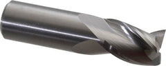 Kennametal - 3/4", 1" LOC, 3/4" Shank Diam, 3" OAL, 3 Flute, Solid Carbide Square End Mill - Single End, Uncoated, Spiral Flute, 35° Helix, Centercutting, Right Hand Cut, Right Hand Flute, Series AADE - Americas Industrial Supply