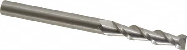 Kennametal - 1/4", 1-1/8" LOC, 1/4" Shank Diam, 3" OAL, 2 Flute, Solid Carbide Square End Mill - Single End, Uncoated, Spiral Flute, 45° Helix, Centercutting, Right Hand Cut, Right Hand Flute, Series AADF - Americas Industrial Supply