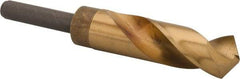 Chicago-Latrobe - 1" Drill, 118° Point, Cobalt Silver Deming & Reduced Shank Drill Bit - TiN Finish, 6" OAL, Straight Shank, 3-1/8" Flute Length, Right Hand Cut, Split Point, Spiral Flute, Regular Spiral - Americas Industrial Supply