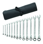13 Piece - XL Series Combo Ratcheting Set - SAE - Roll - Americas Industrial Supply