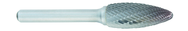 SH-2 -- 8mm x 19mm LOC x 6mm Shank x 50mm OAL Flame Shape Carbide Medium Tough Cut Burr - Americas Industrial Supply