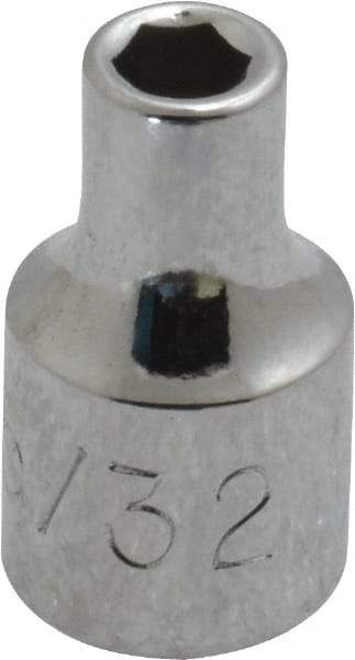 Proto - 5/32", 1/4" Drive, Standard Hand Socket - 6 Point, 7/8" OAL, Chrome Vanadium, Chrome Finish - Americas Industrial Supply