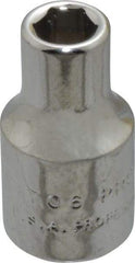 Proto - 3/16", 1/4" Drive, Standard Hand Socket - 6 Points, 7/8" OAL, Chrome Finish - Americas Industrial Supply