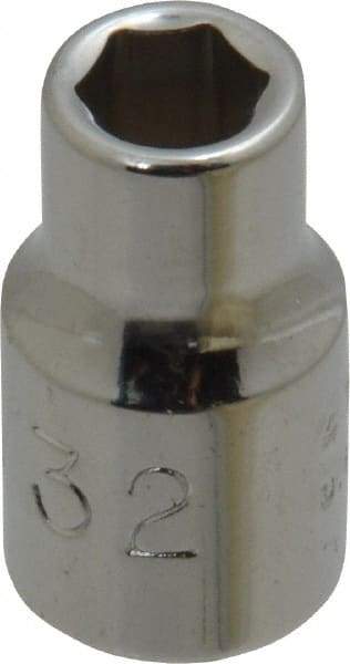 Proto - 7/32", 1/4" Drive, Standard Hand Socket - 6 Points, 7/8" OAL, Chrome Finish - Americas Industrial Supply