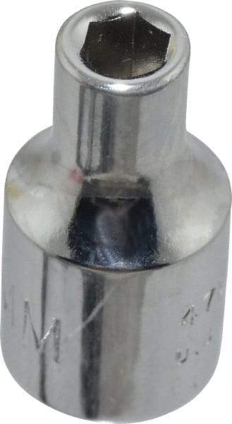 Proto - 1/4" Drive, Standard Hand Socket - 6 Points, 7/8" OAL, Chrome Finish - Americas Industrial Supply