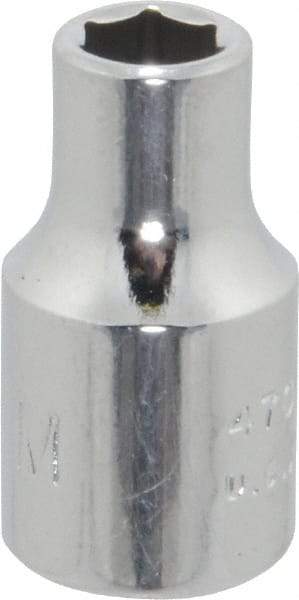 Proto - 1/4" Drive, Standard Hand Socket - 6 Points, 7/8" OAL, Chrome Finish - Americas Industrial Supply