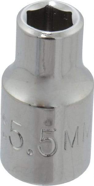 Proto - 1/4" Drive, Standard Hand Socket - 6 Points, 7/8" OAL, Chrome Finish - Americas Industrial Supply