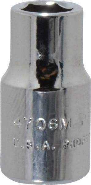 Proto - 1/4" Drive, Standard Hand Socket - 6 Points, 7/8" OAL, Chrome Finish - Americas Industrial Supply