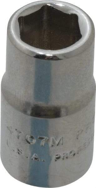 Proto - 1/4" Drive, Standard Hand Socket - 6 Points, 7/8" OAL, Chrome Finish - Americas Industrial Supply