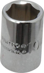 Proto - 1/4" Drive, Standard Hand Socket - 6 Points, 7/8" OAL, Chrome Vanadium, Chrome Finish - Americas Industrial Supply