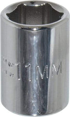 Proto - 7/16", 1/4" Drive, Standard Hand Socket - 6 Points, 7/8" OAL, Chrome Finish - Americas Industrial Supply