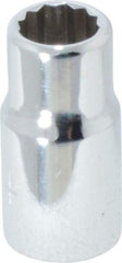 Proto - 1/4", 1/4" Drive, Standard Hand Socket - 12 Points, 7/8" OAL, Chrome Finish - Americas Industrial Supply