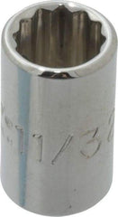 Proto - 11/32", 1/4" Drive, Standard Hand Socket - 12 Points, 7/8" OAL, Chrome Finish - Americas Industrial Supply