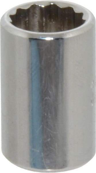 Proto - 3/8", 1/4" Drive, Standard Hand Socket - 12 Points, 7/8" OAL, Chrome Finish - Americas Industrial Supply