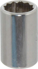 Proto - 3/8", 1/4" Drive, Standard Hand Socket - 12 Points, 7/8" OAL, Chrome Finish - Americas Industrial Supply