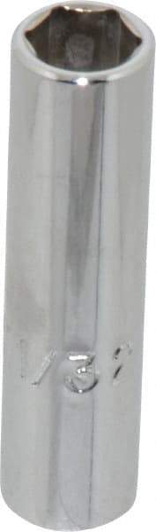 Proto - 11/32", 1/4" Drive, Deep Hand Socket - 12 Points, 2" OAL, Chrome Finish - Americas Industrial Supply