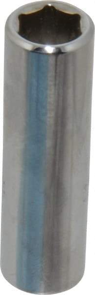 Proto - 3/8", 1/4" Drive, Deep Hand Socket - 6 Points, 2" OAL, Chrome Finish - Americas Industrial Supply