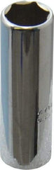 Proto - 7/16", 1/4" Drive, Deep Hand Socket - 6 Points, 2" OAL, Chrome Finish - Americas Industrial Supply