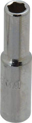 Proto - 1/4" Drive, Deep Hand Socket - 6 Points, 1-15/16" OAL, Chrome Finish - Americas Industrial Supply