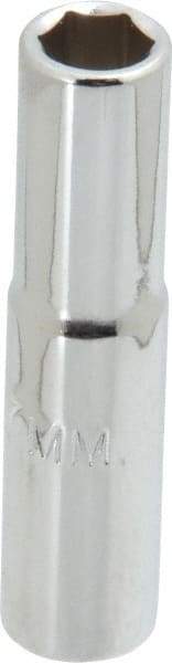 Proto - 1/4" Drive, Deep Hand Socket - 6 Points, 1-15/16" OAL, Chrome Finish - Americas Industrial Supply