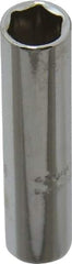 Proto - 1/4" Drive, Deep Hand Socket - 6 Points, 1-15/16" OAL, Chrome Finish - Americas Industrial Supply