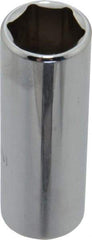 Proto - 1/4" Drive, Deep Hand Socket - 6 Points, 1-15/16" OAL, Chrome Finish - Americas Industrial Supply