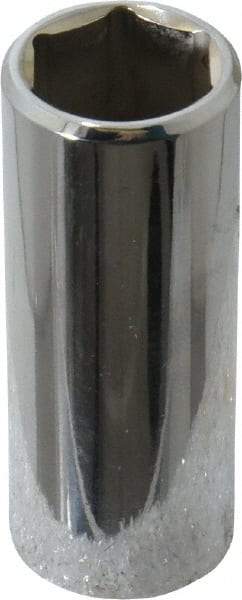 Proto - 1/4" Drive, Deep Hand Socket - 6 Points, 1-15/16" OAL, Chrome Vanadium, Chrome Finish - Americas Industrial Supply